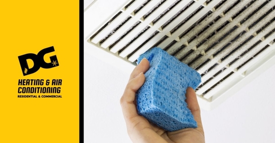 Hand wiping sponge across vent