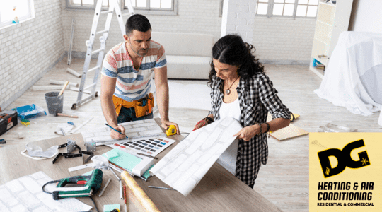 A couple working on their remodel plans.